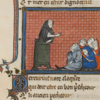  Prédicateur (1325). Chrétien Legouais, Ovide moralisé, Bibliothèque municipale de Rouen, Ms. O 4, f. 67r 